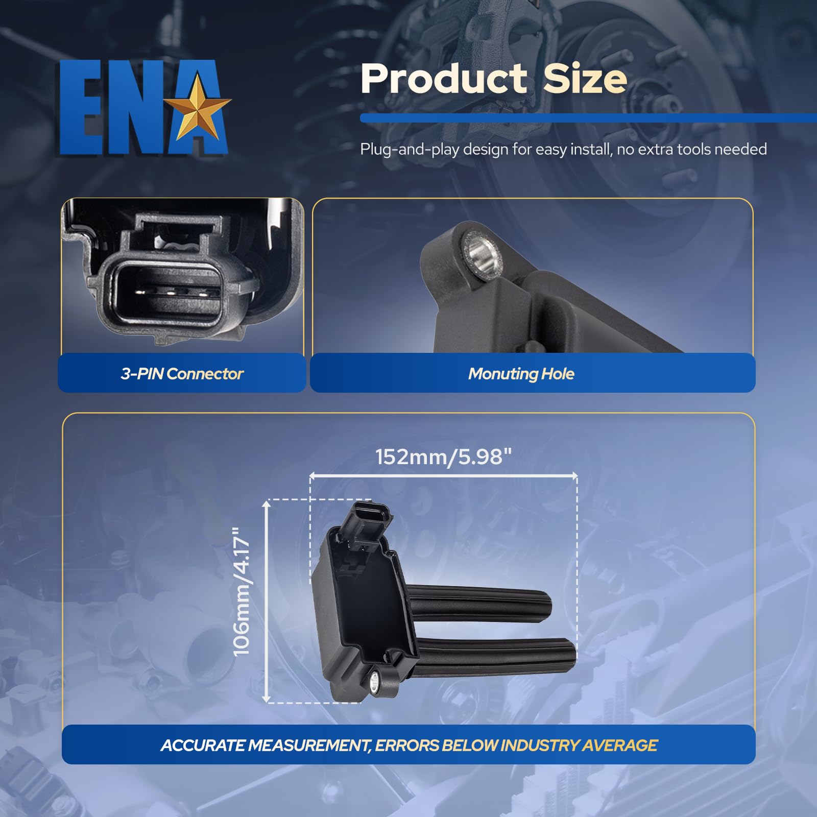 ENA packaged set of eight coil packs with contents and protective box for safe shipping