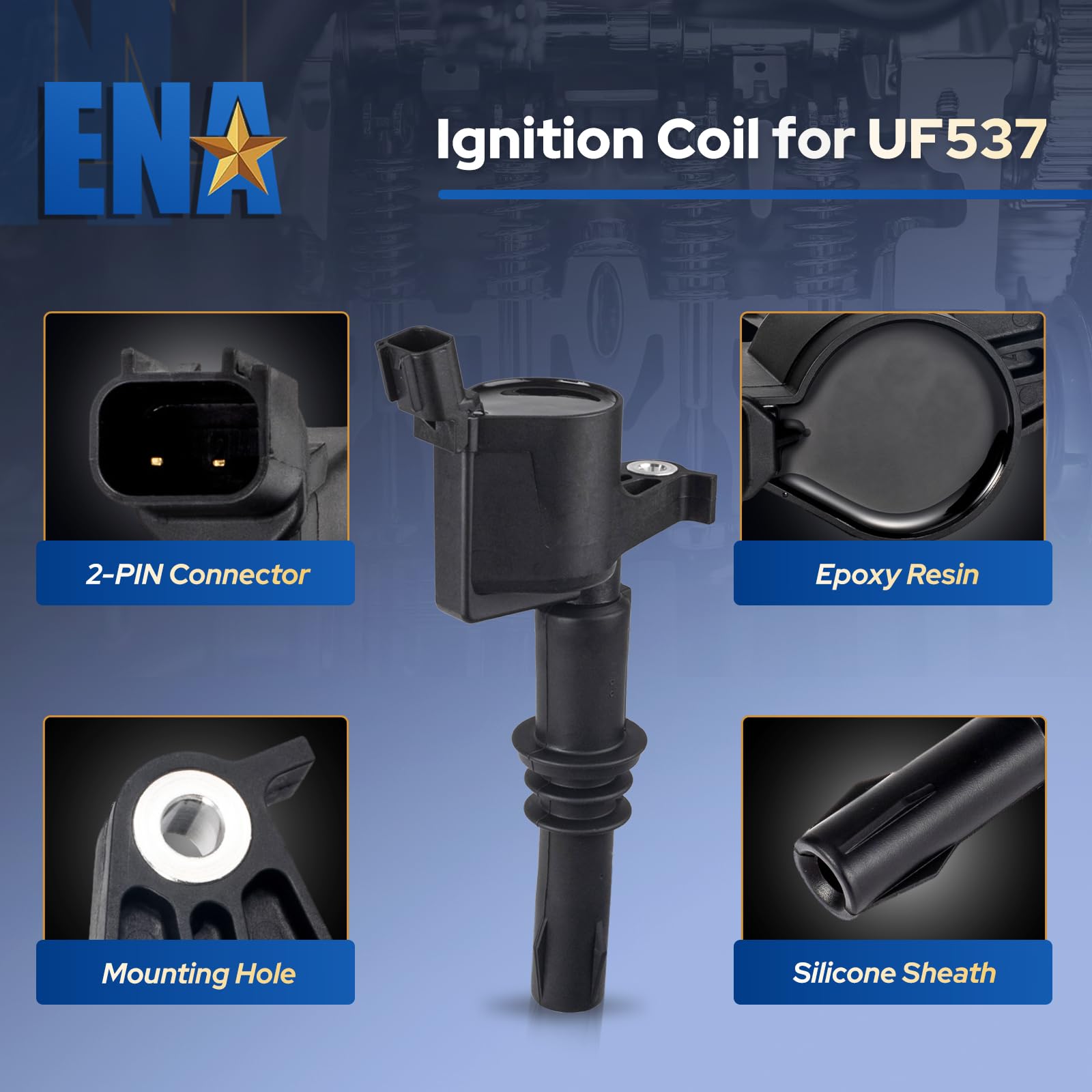 ENA installed coil packs in engine bay demonstrating correct fit and alignment