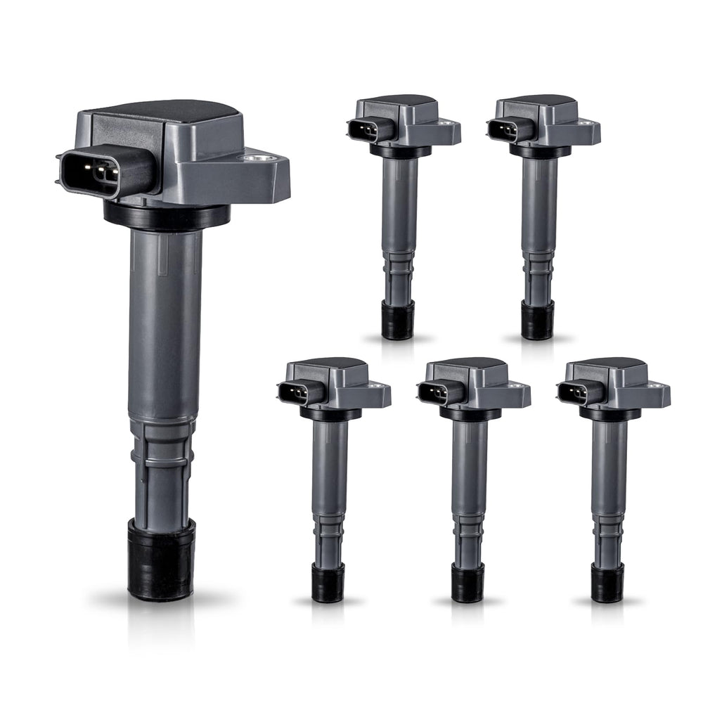 ENA front view of six black coil packs showing complete replacement kit and fast fit benefits