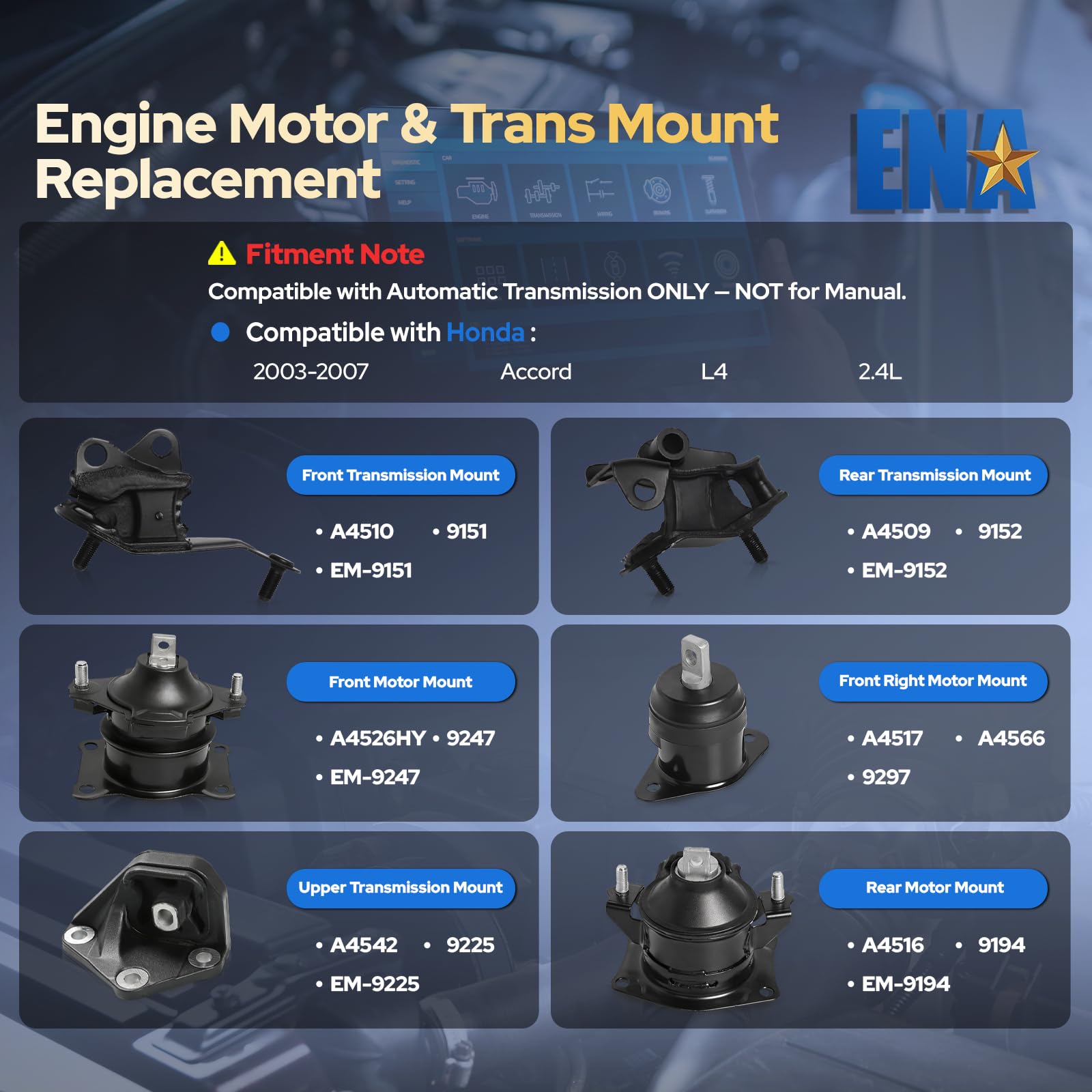 ENA front-right motor mount close-up highlighting durable rubber construction