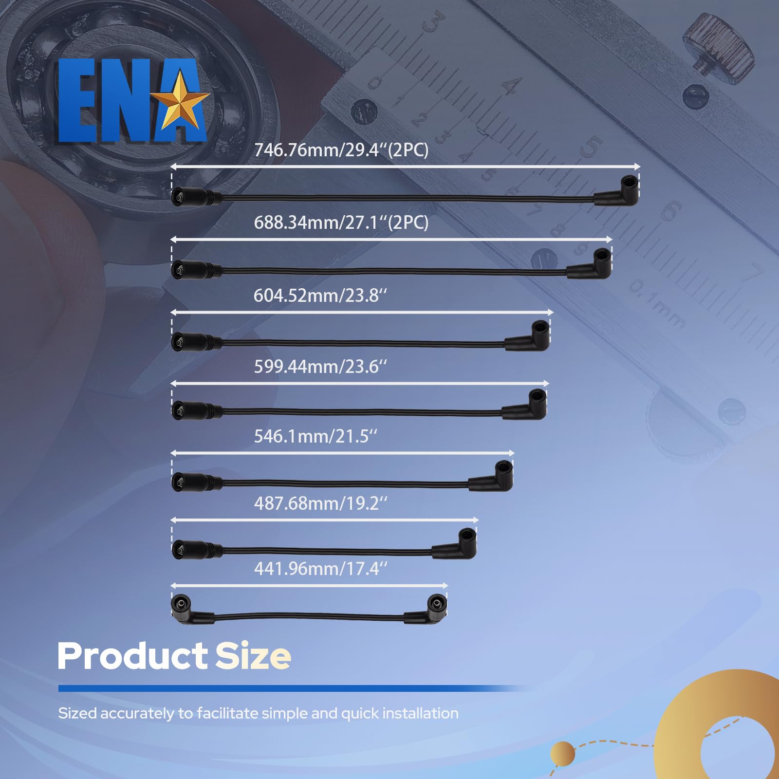 Person holding ENA spark plug wire to show scale and convenient handling