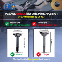 ENA ignition coil pack side profile with bolt-on mount for easy installation