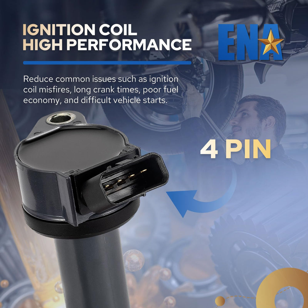 ENA ignition coil pack size comparison with ruler showing compact dimensions