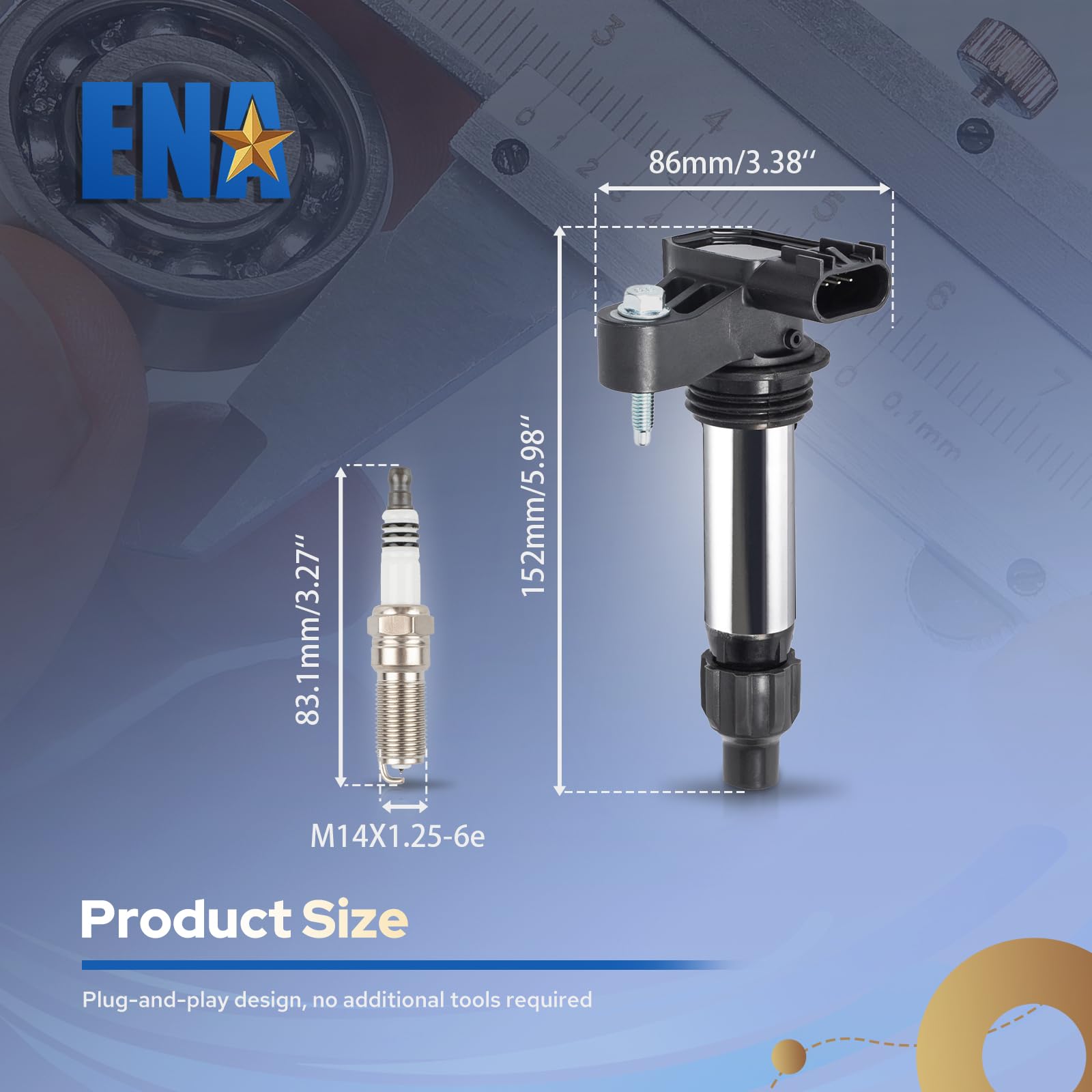 ENA product label and cross-reference numbers for easy part verification