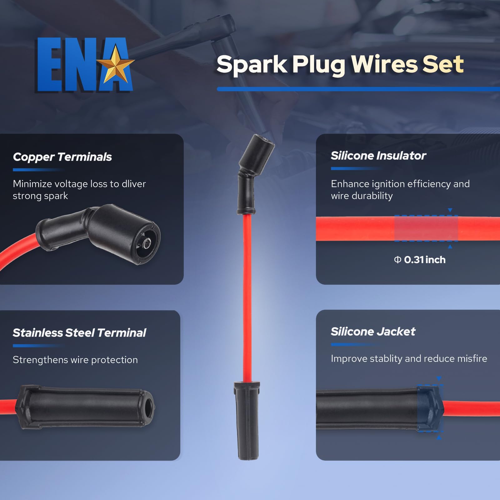 ENA product label with ENA part numbers for accurate cross-reference