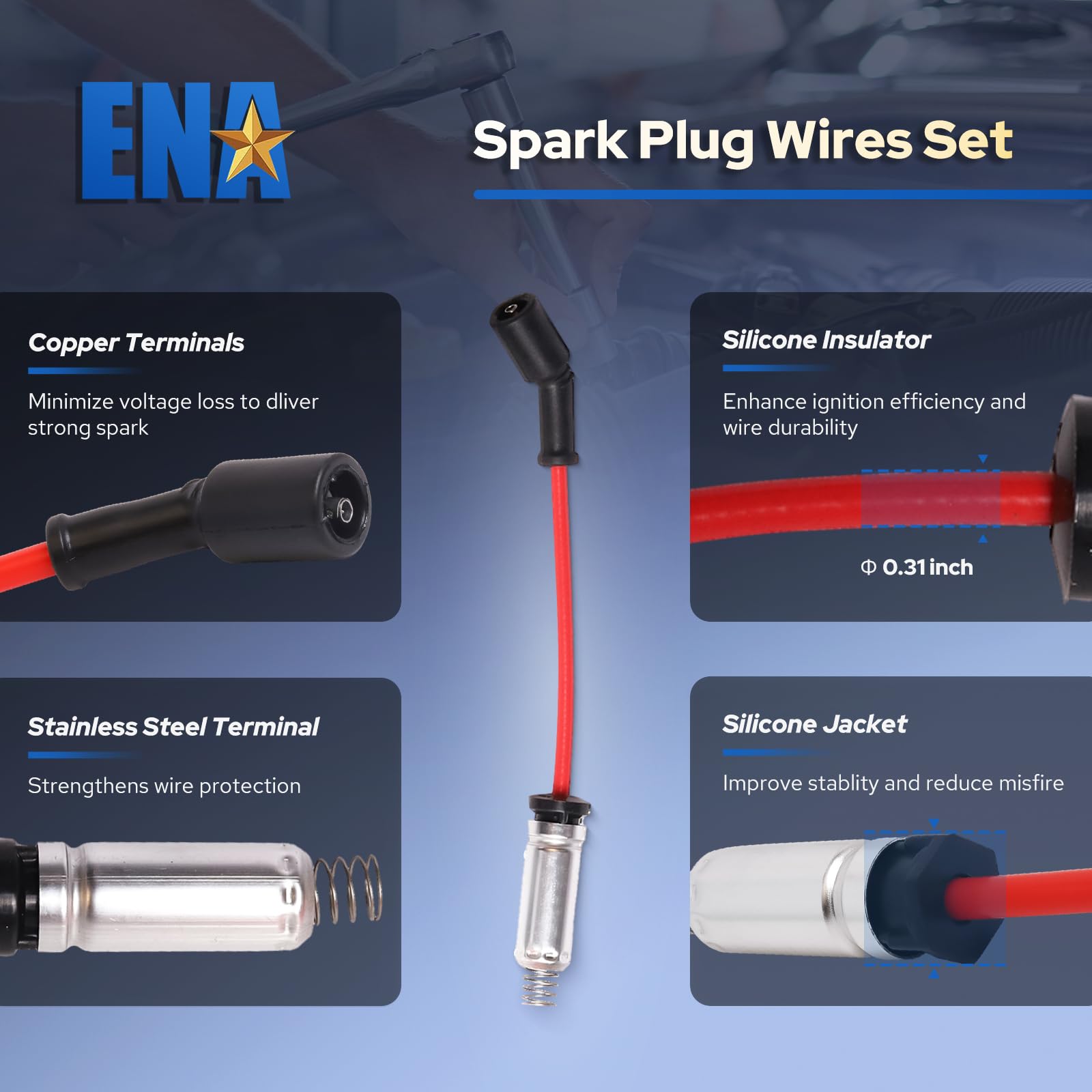 ENA product label and reference numbers for easy part verification and fit