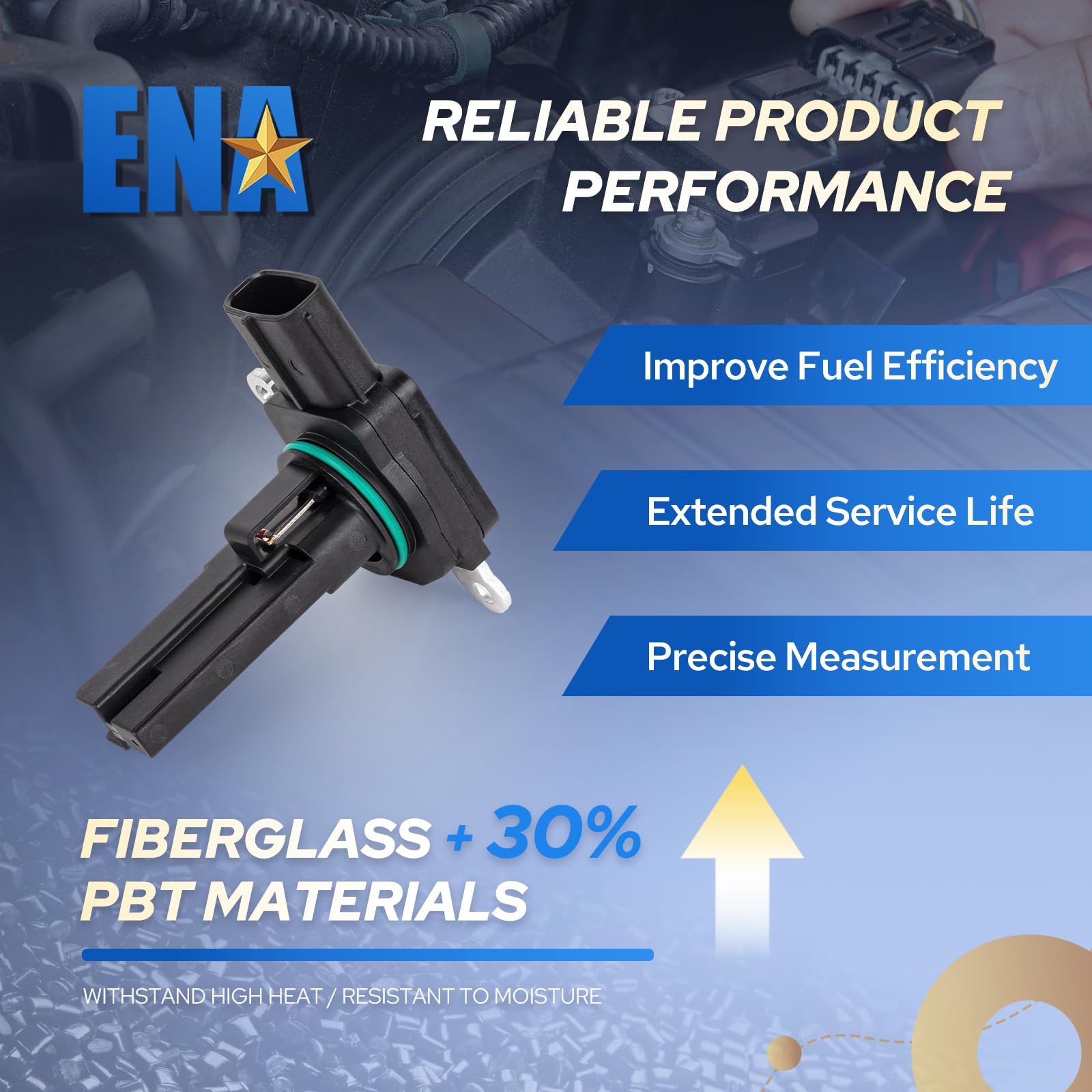 Close-up of ENA MAF sensor element showing clean sensor surface for accurate airflow