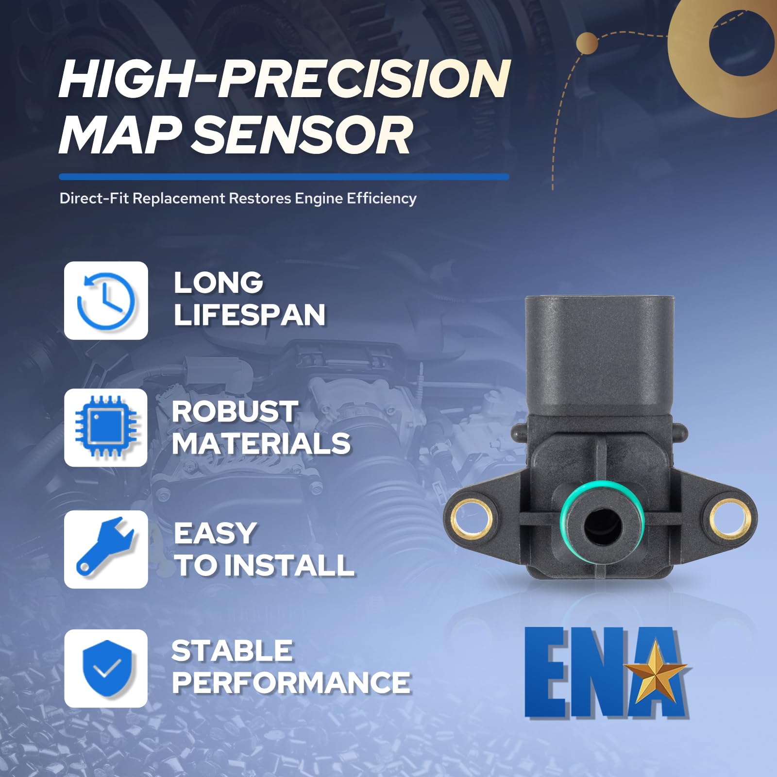 ENA MAP sensor packaging with warranty card ensuring buyer confidence