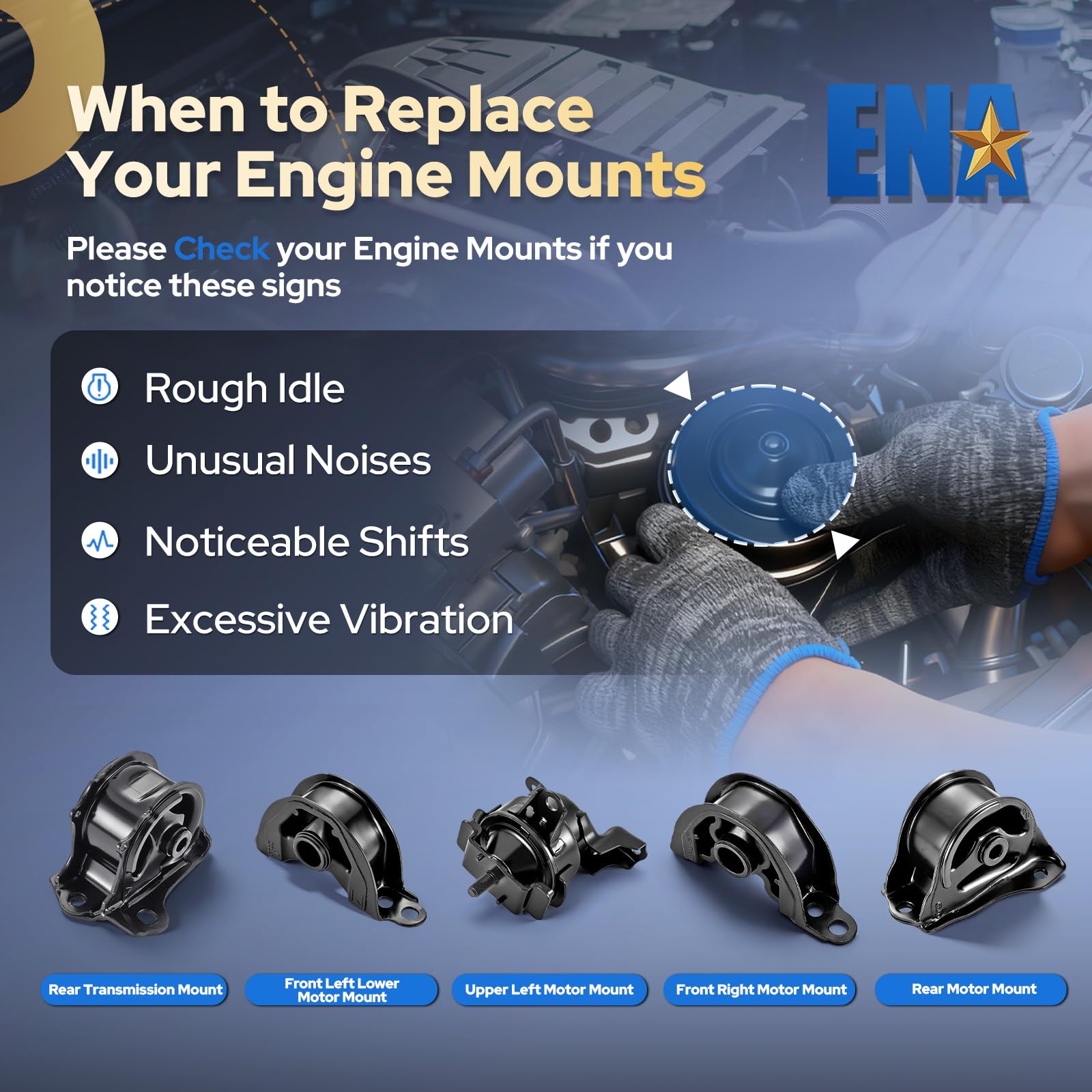 ENA mounts in a garage repair scene showing practical installation benefit