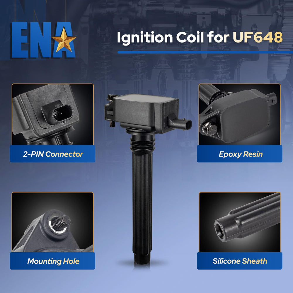 ENA packaging label and part numbers confirming UF648 cross-reference