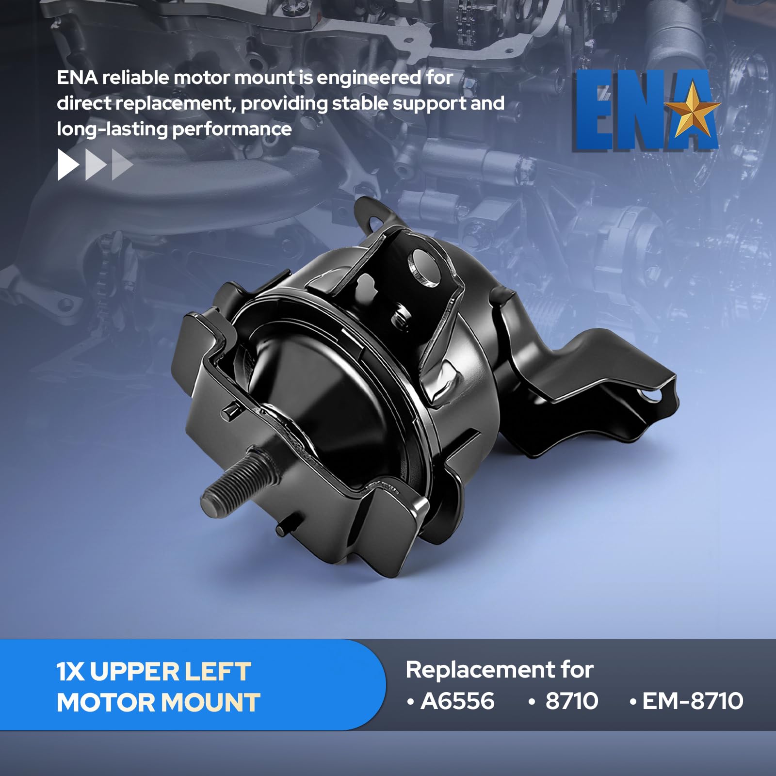 ENA rear transmission mount bottom view showing stable alignment benefit