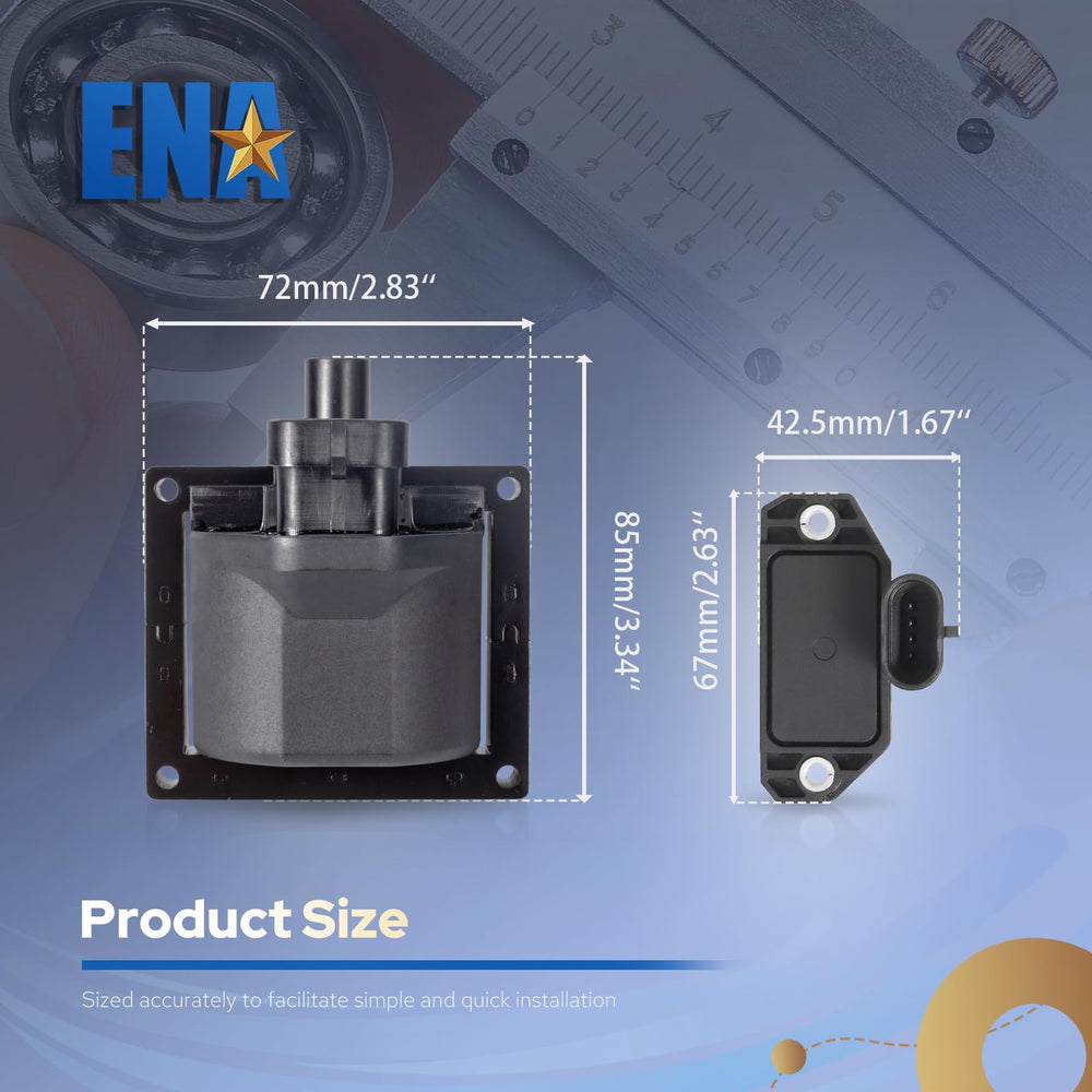 ENA parts next to ruler scale comparison confirming correct dimensions