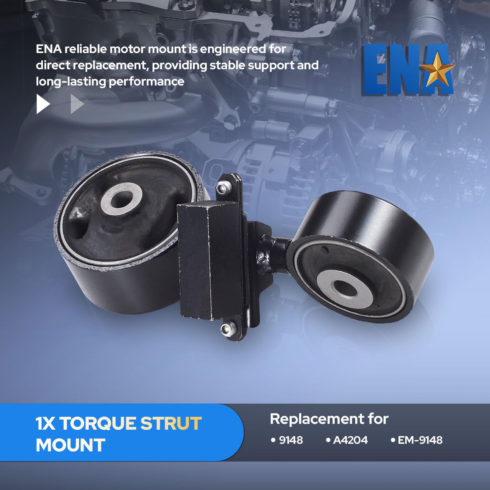 ENA mount installed underhood on Toyota showing restored engine stability
