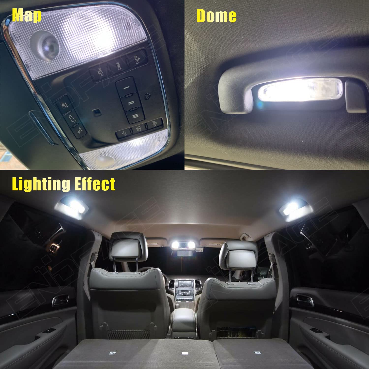 Installed ENDPAGE LEDs lighting map and dome area for brighter cabin visibility