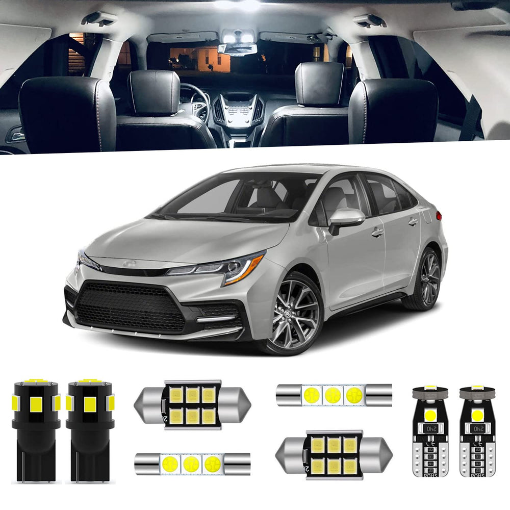 ENDPAGE front packaging showing the full 6-piece Corolla LED kit and quick benefits