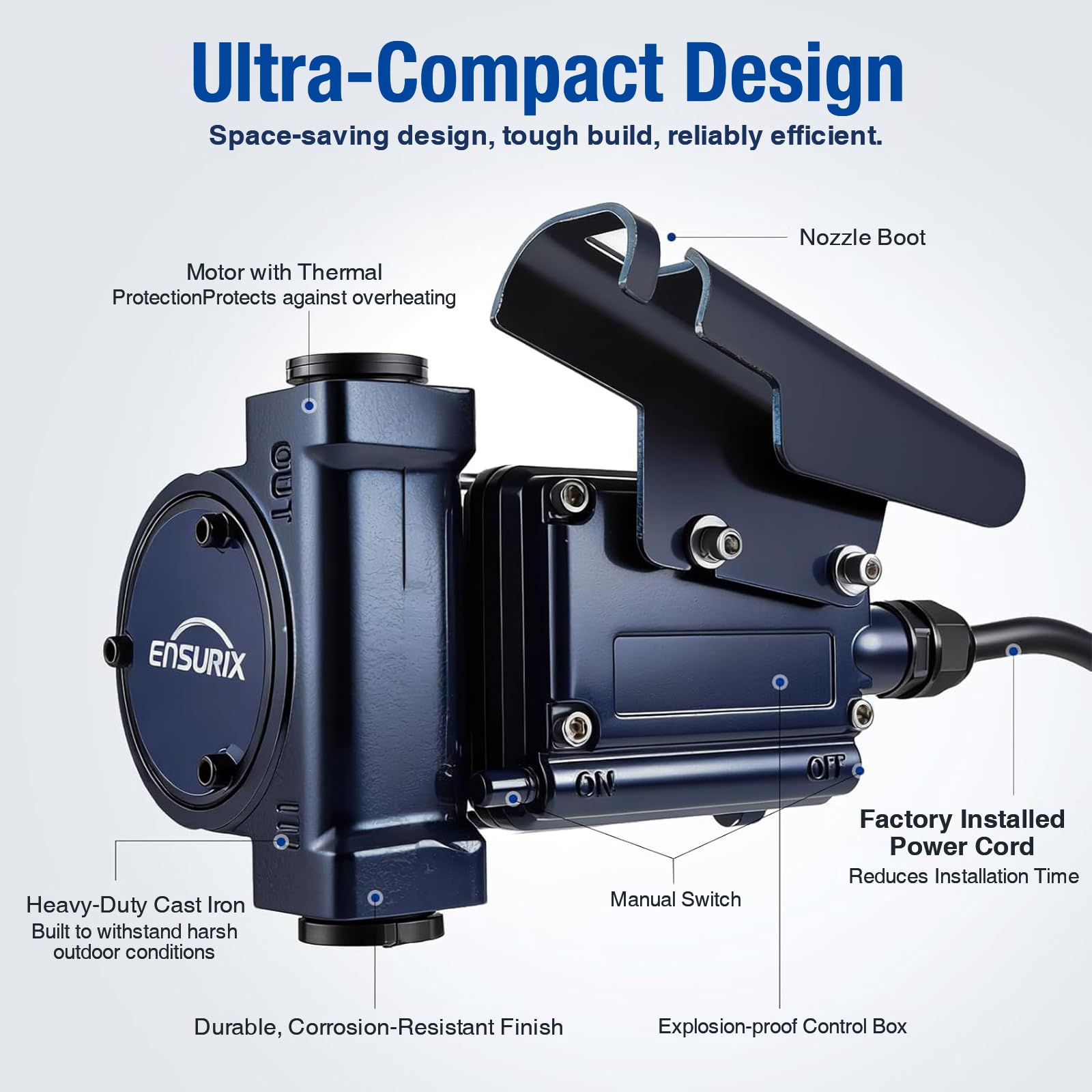 Ensurix telescopic suction pipe with filter reducing contamination during transfer