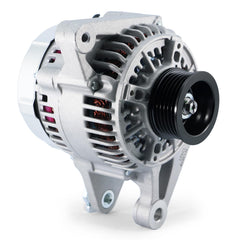 EnTurbo alternator front view showing housing and cooling vents for reliable charging