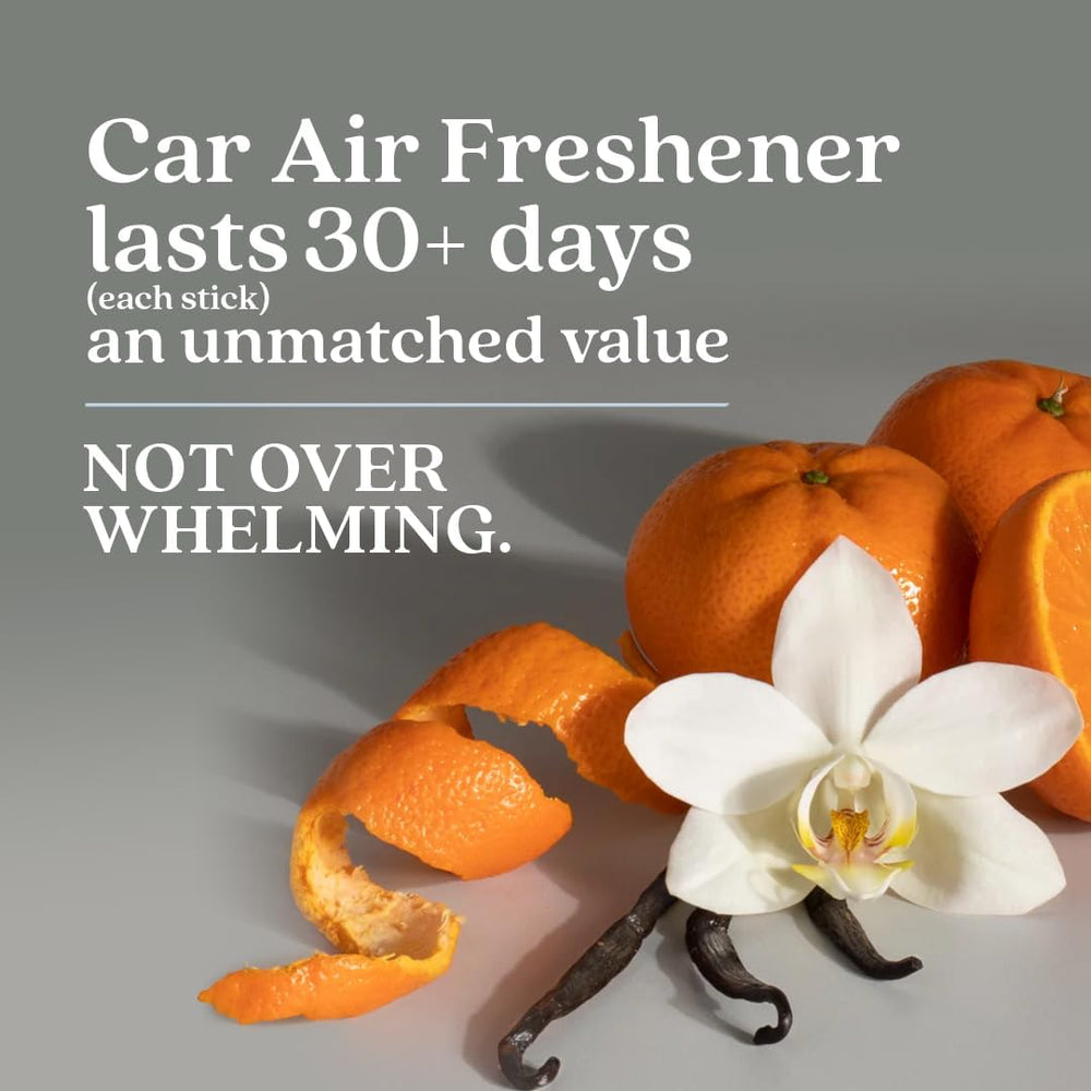 Enviroscent hanging in car from rearview mirror, offering continuous fresh scent