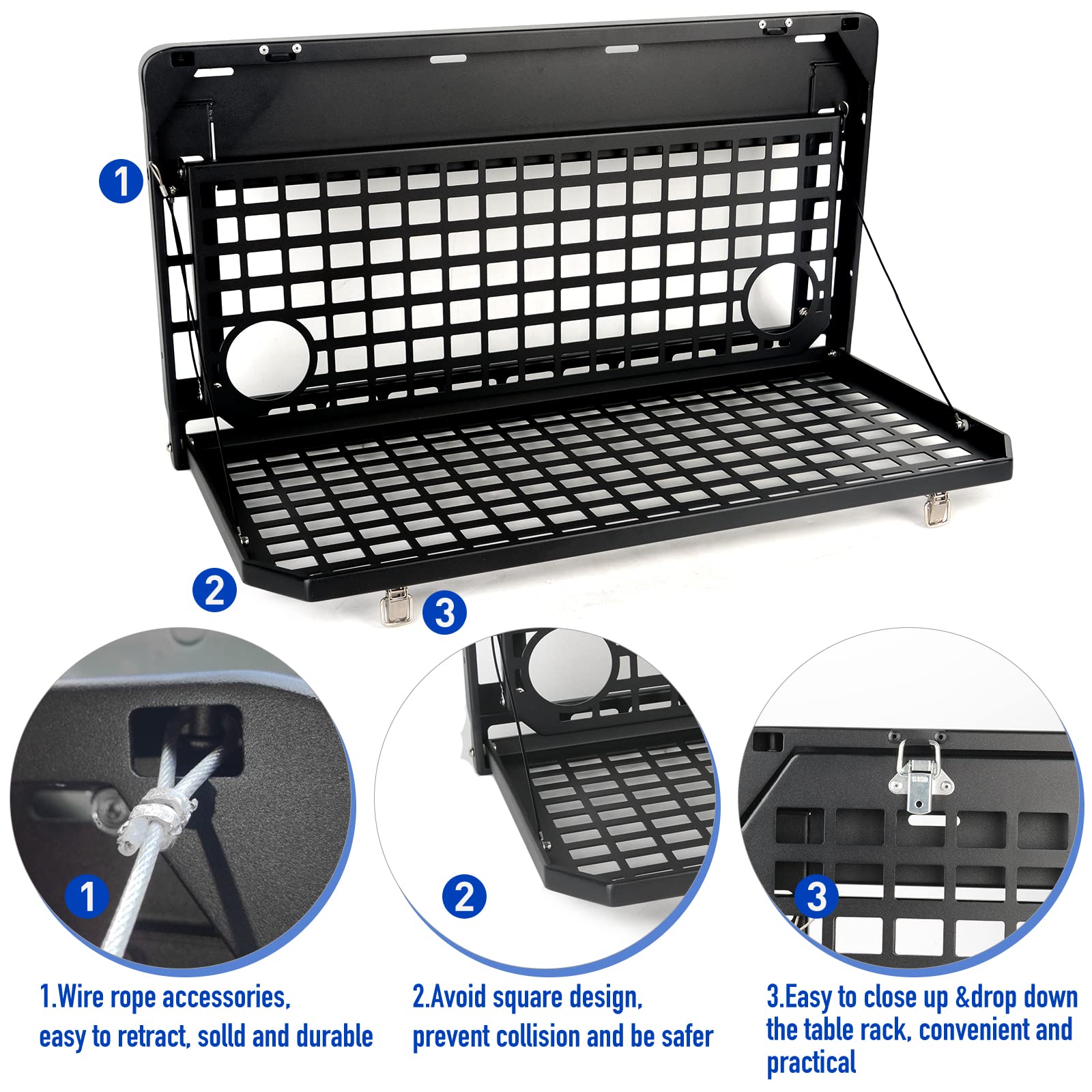 EOIS tailgate table hardware and instructions included for easy installation