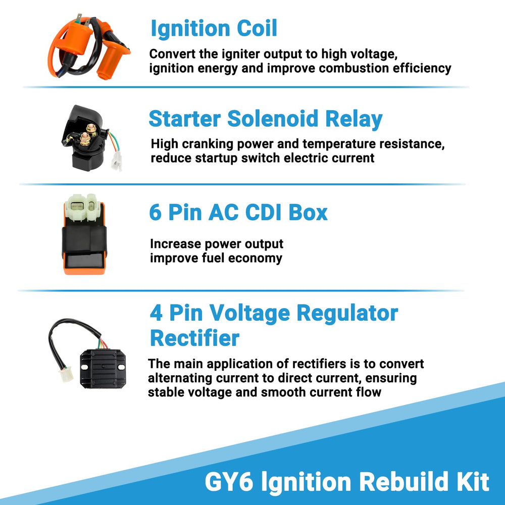 EOPOAYI AC CDI and wiring connectors for reliable ignition timing