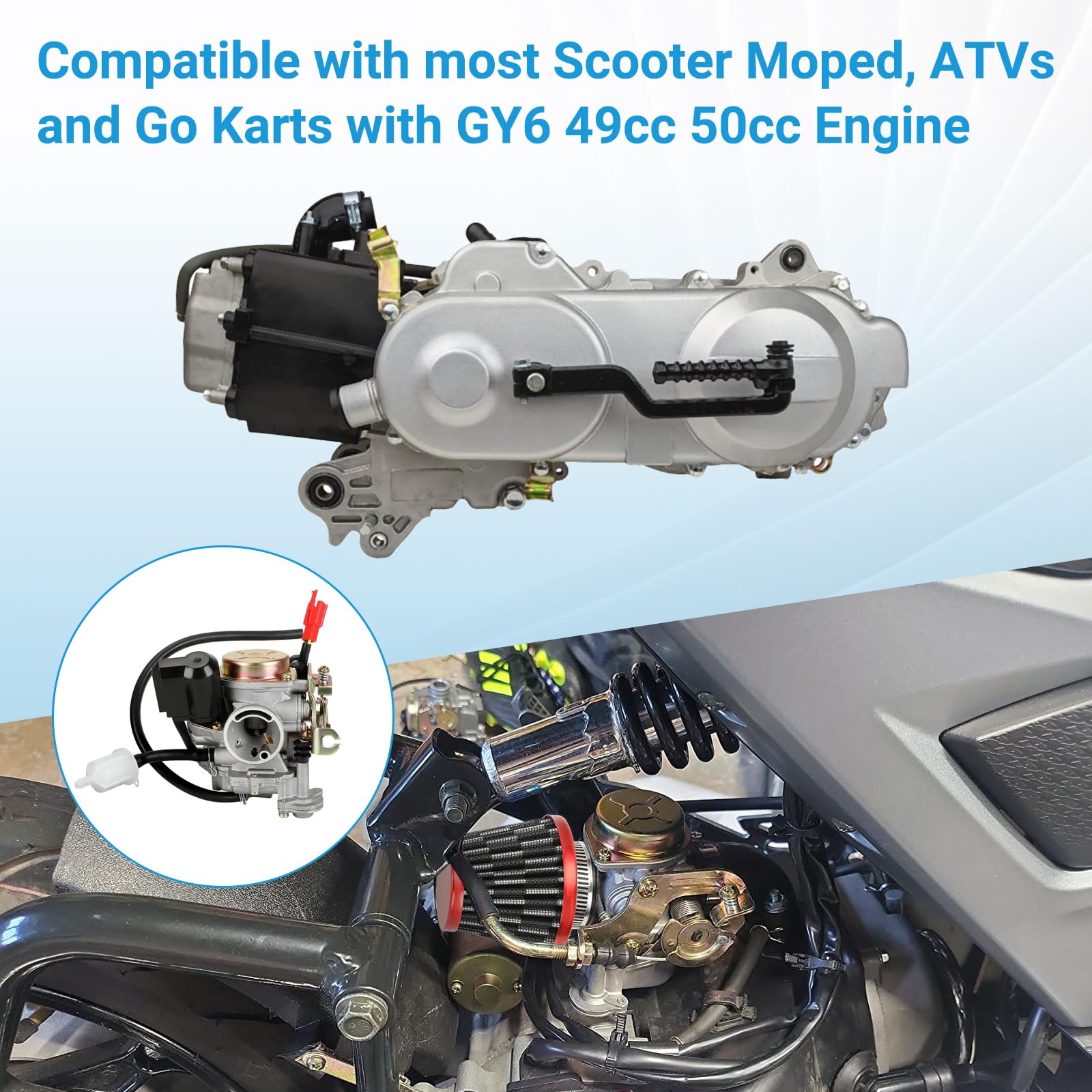 EOPOAYI air filter and fuel line assembly for cleaner fuel delivery