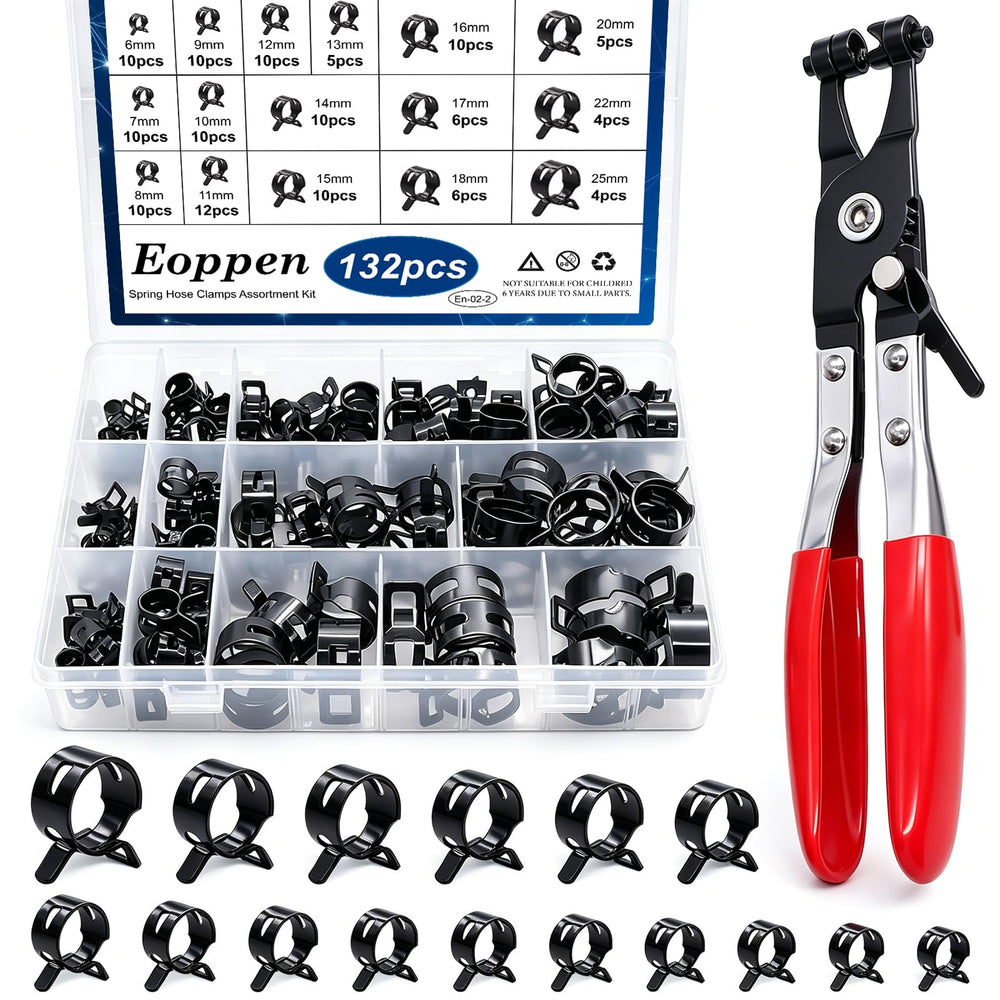 Eoppen front packaging and kit contents displaying all clamps and plier for ready use