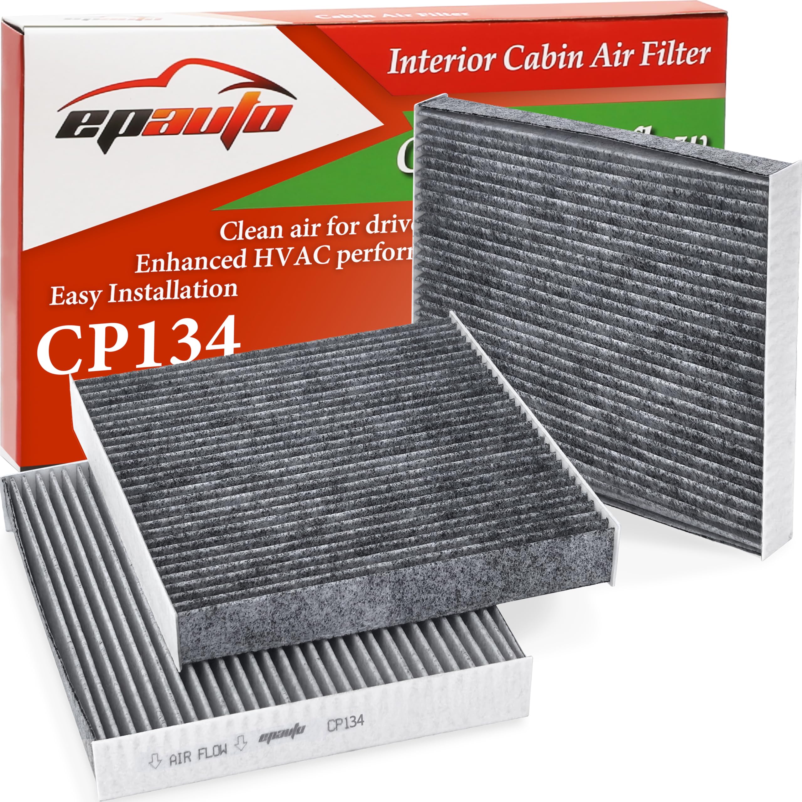 EPAuto CP134 three-pack front packaging showing product and fit compatibility