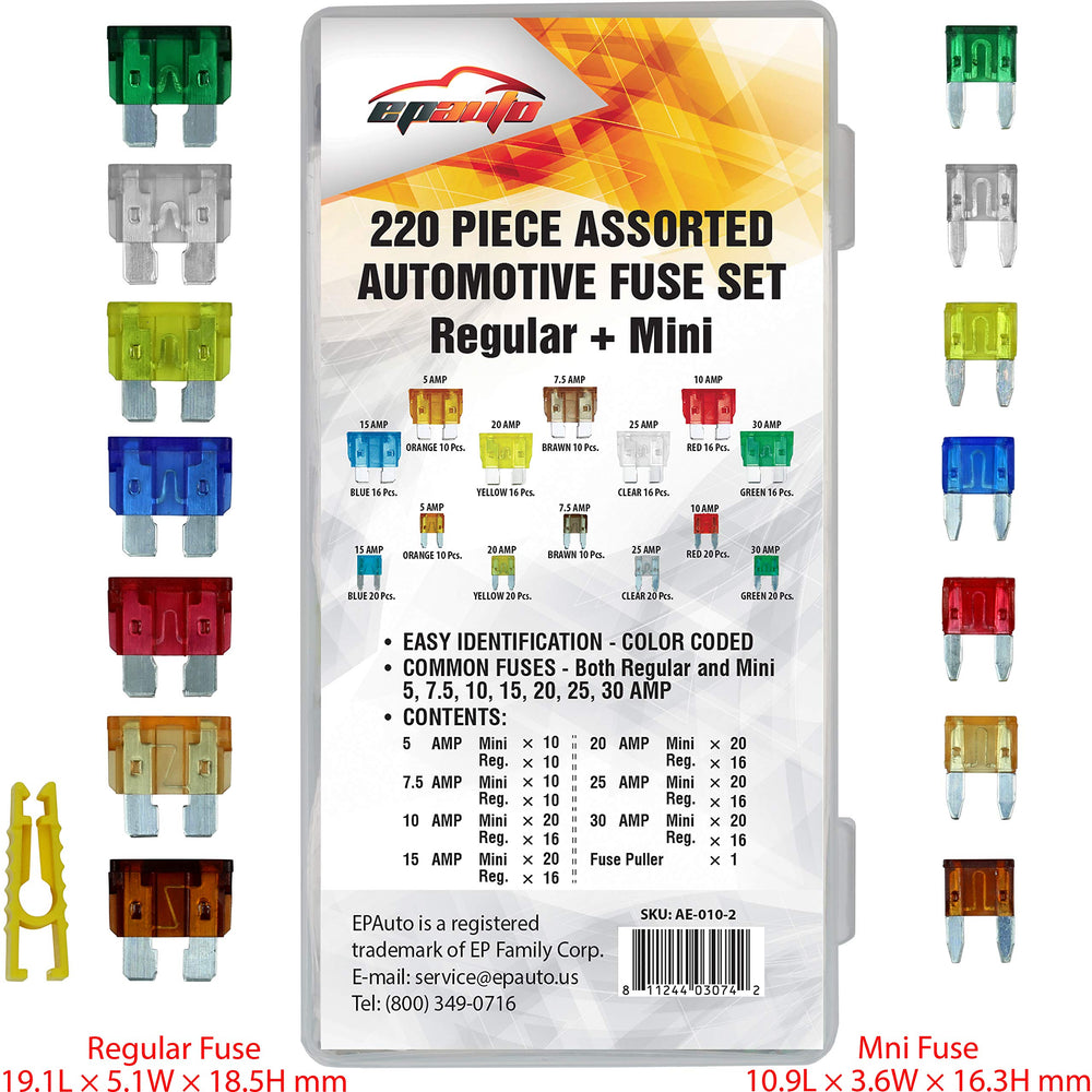 EPAuto close-up of transparent fuse housing and zinc alloy blade for easy inspection