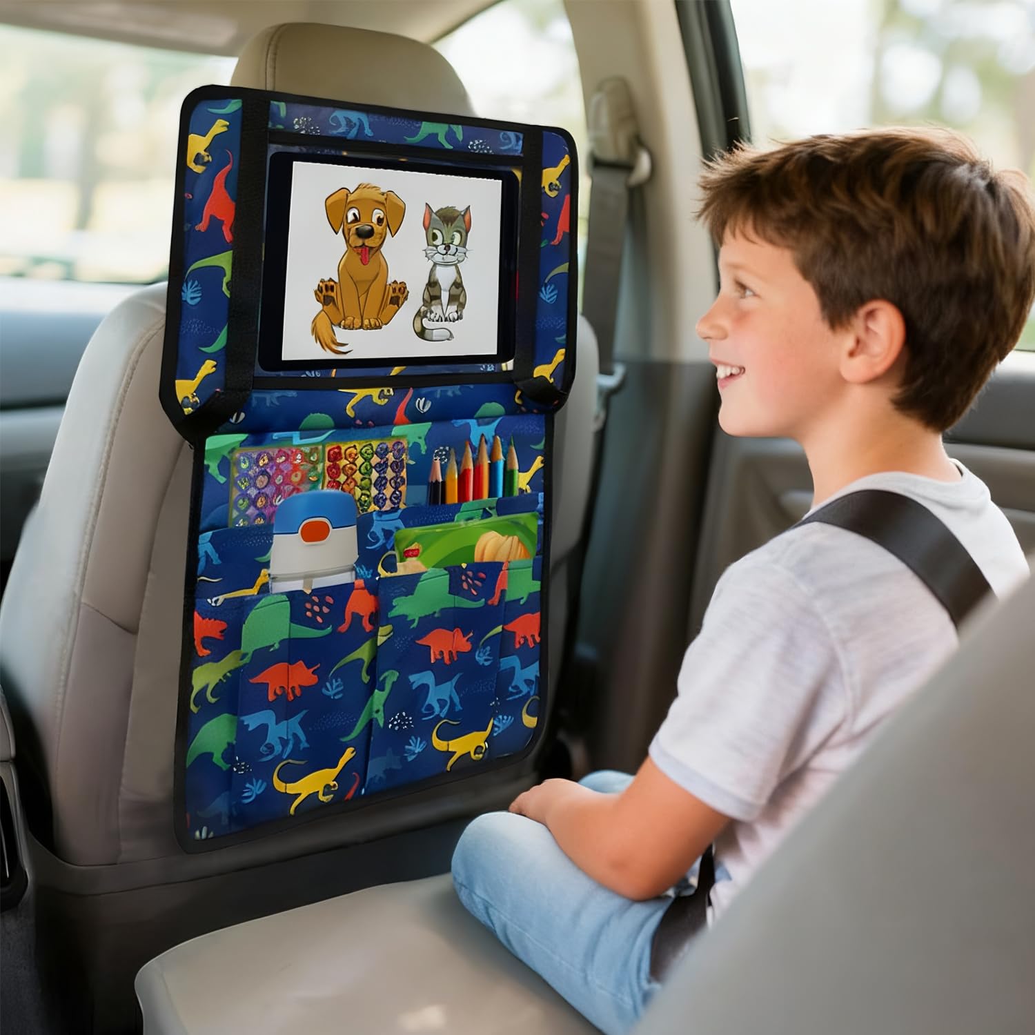EpoBob elastic drawstring attachment showing secure fit on tray