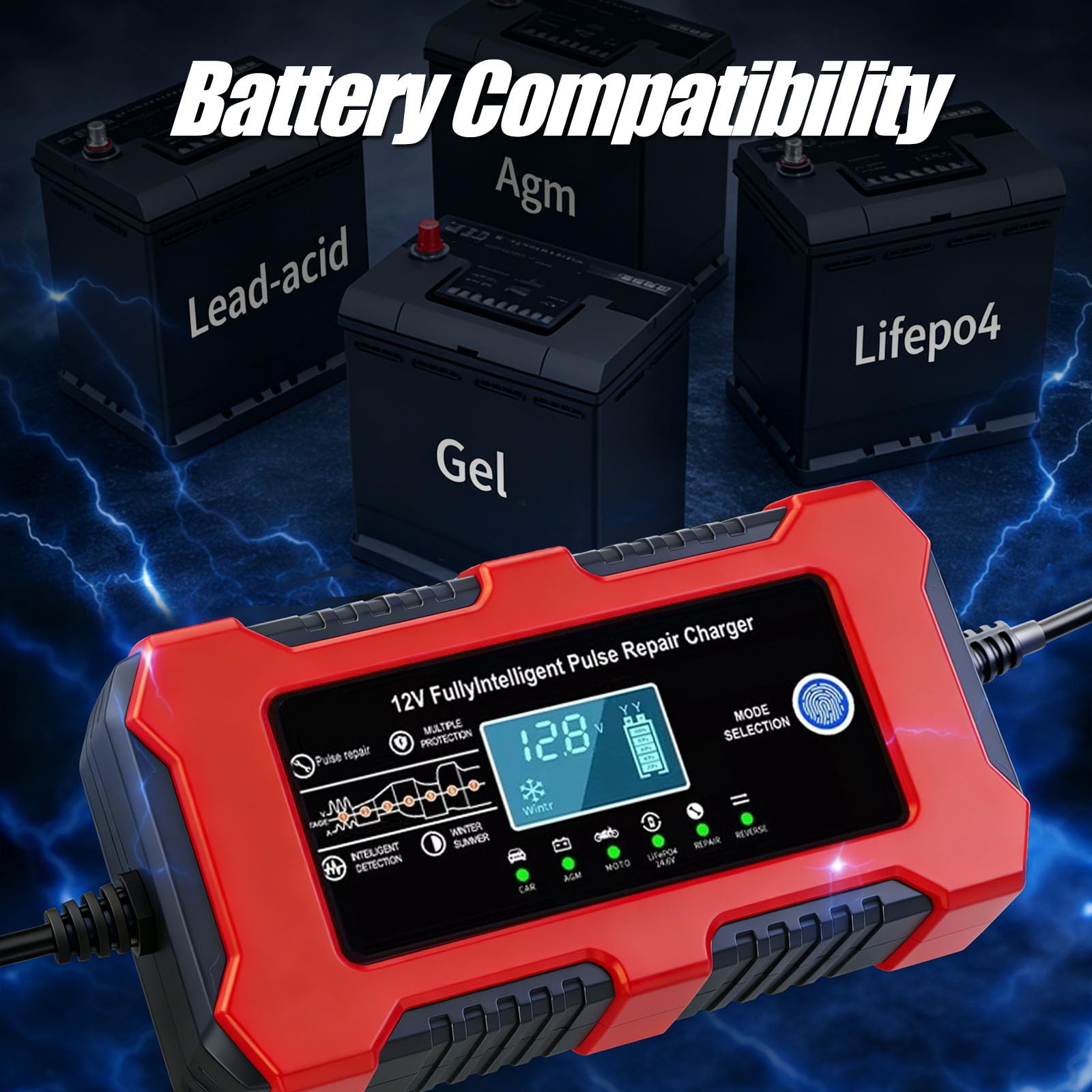 ERKUOMR temperature sensor mounted showing adaptive charging for safer performance