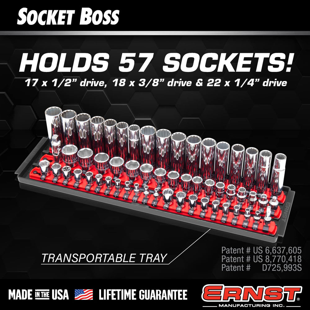 Ernst Manufacturing tray loaded with sockets in a drawer for space-saving benefit