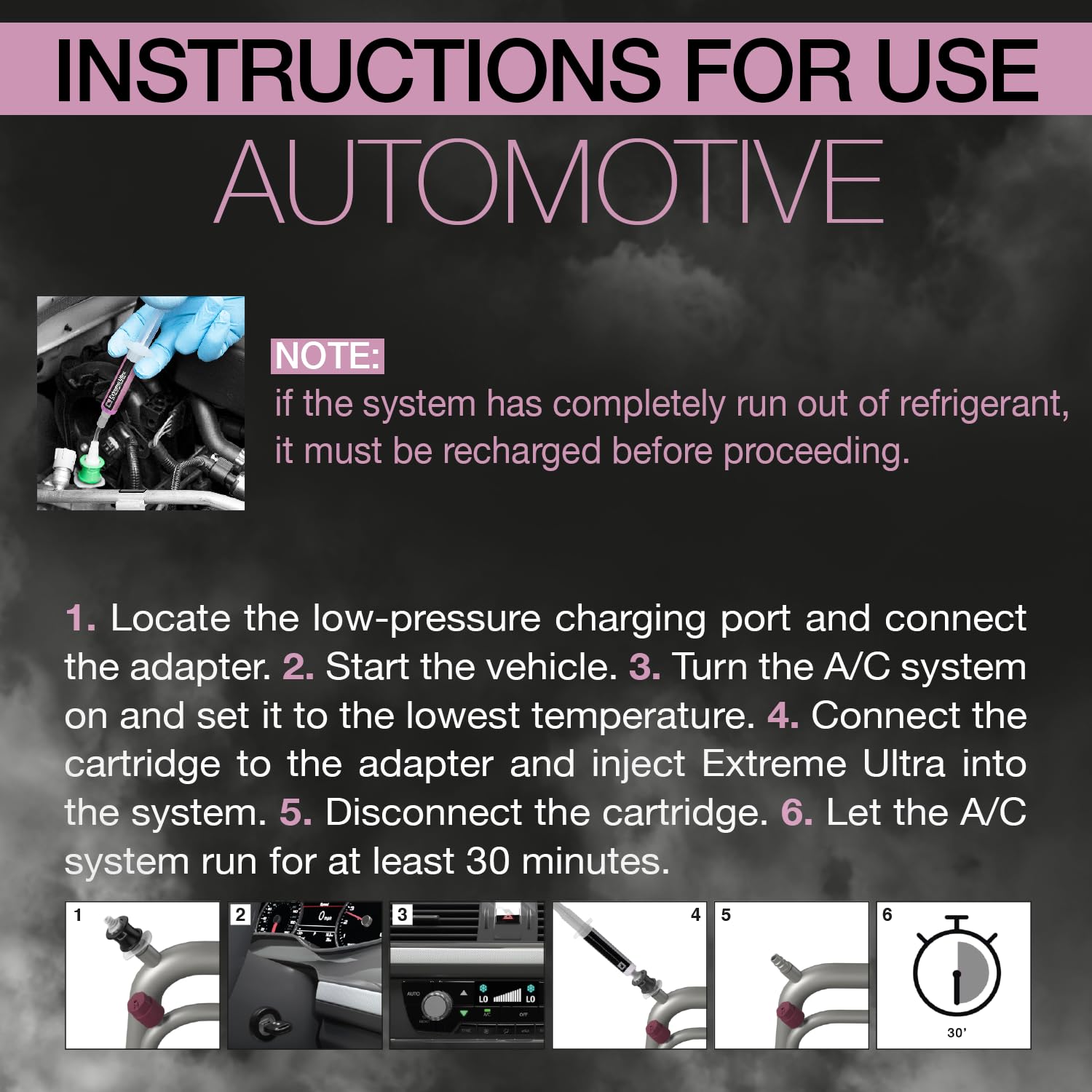 Errecom cartridge near vehicle evaporator illustrating leak repair use benefit