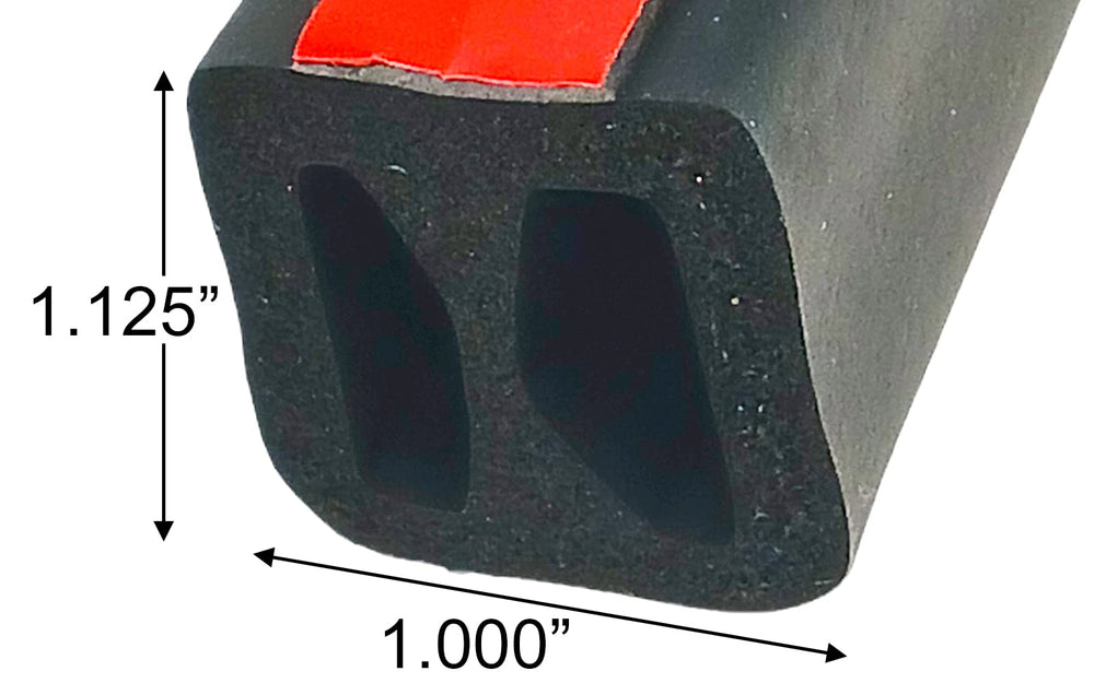 ESI front rail seal XL cross-section close-up showing EPDM thickness and sealing performance