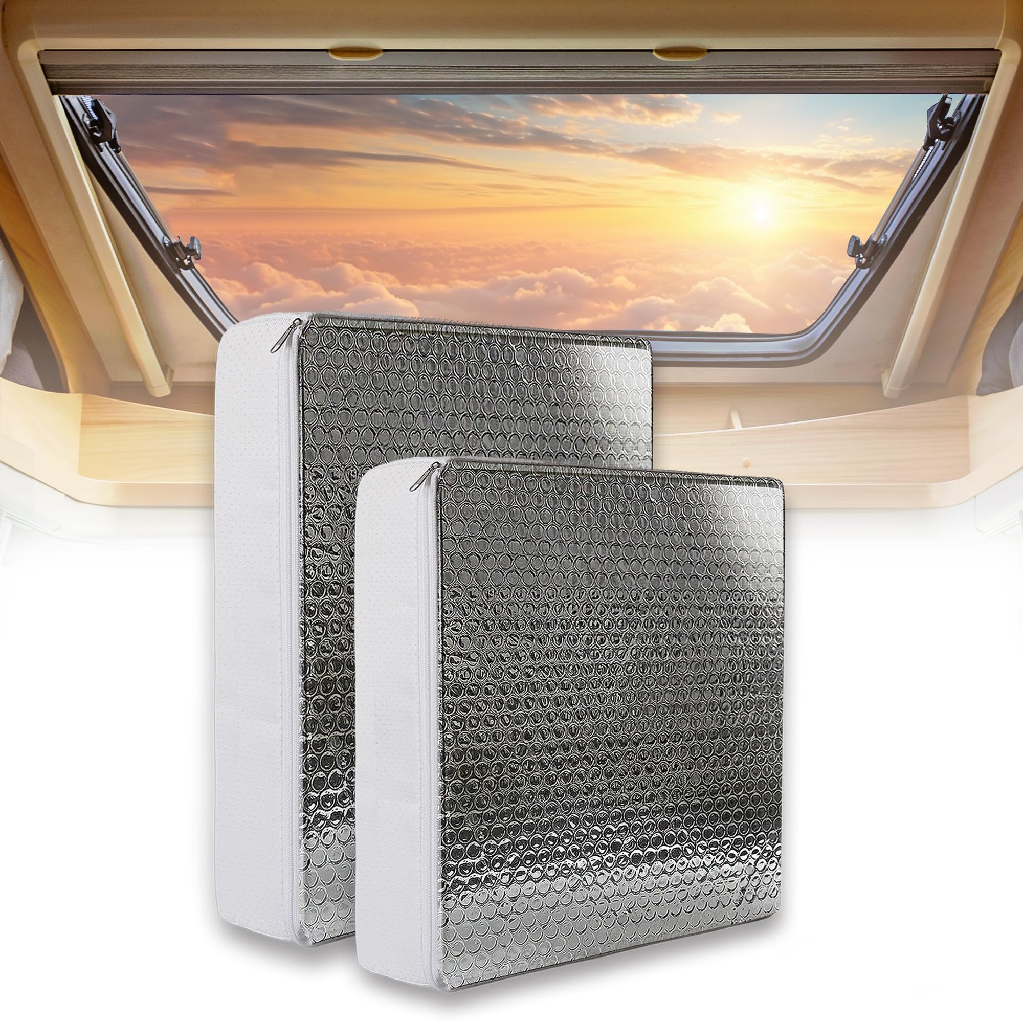 ESMING front packaged vent cover showing label and reflective shell for heat reduction