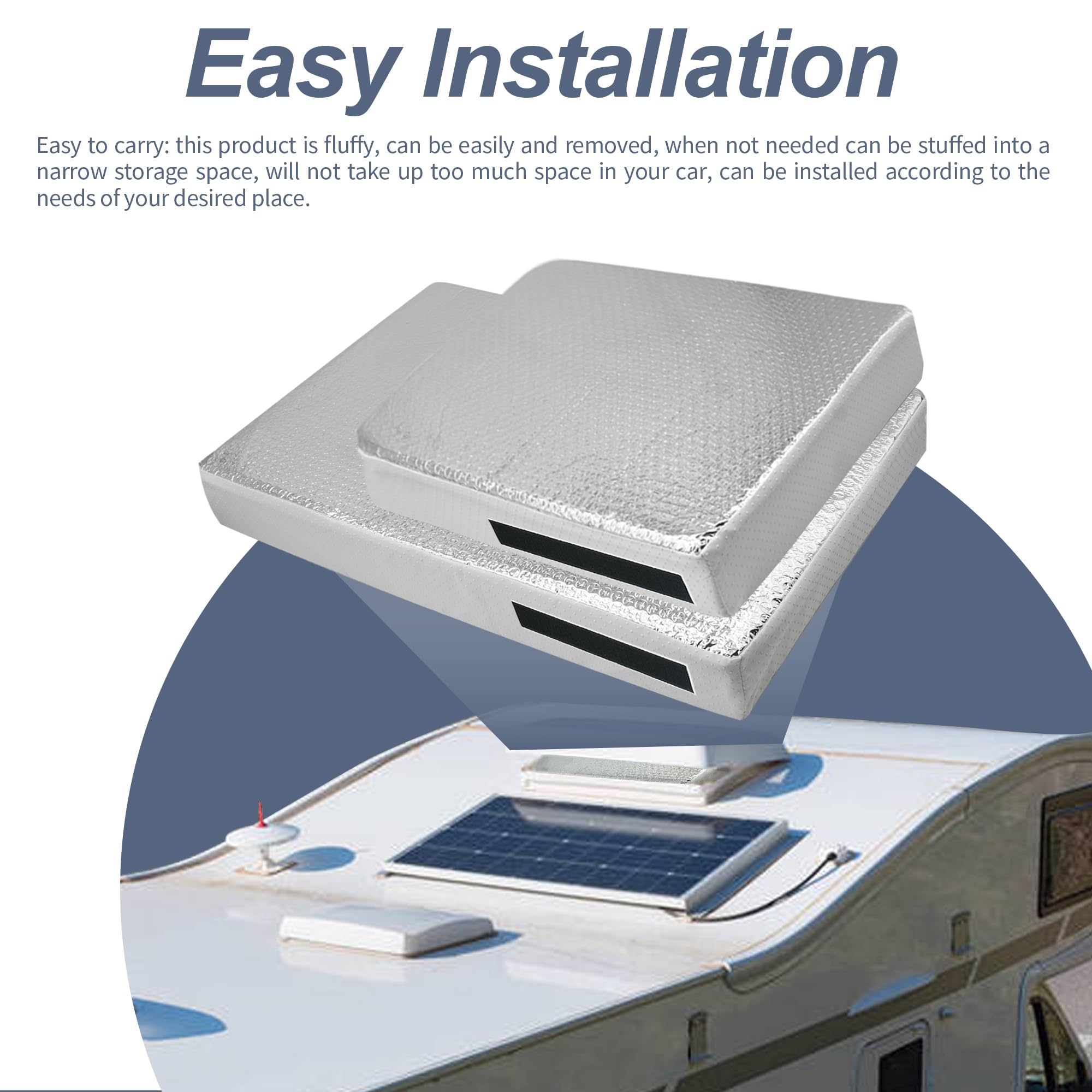 ESMING installed in RV roof vent demonstrating improved privacy and cooler interior