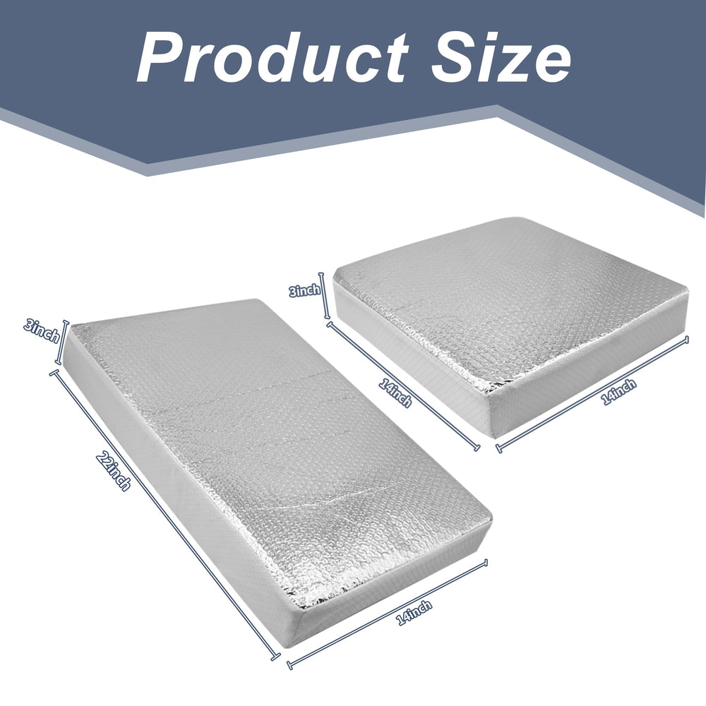 ESMING memory foam cross-section revealing 3-inch core that reduces noise and heat