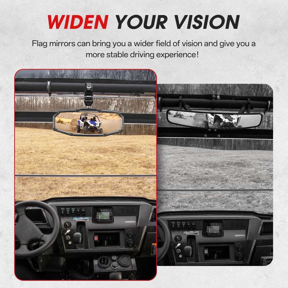 Esploratori mirror folded up to save clearance when trail riding