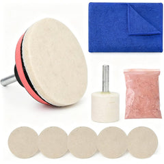 Espusta cerium oxide kit front packaging showing included tools and powder for easy repairs
