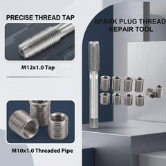 Espusta close-up of stainless steel M10×1.0 inserts highlighting durability