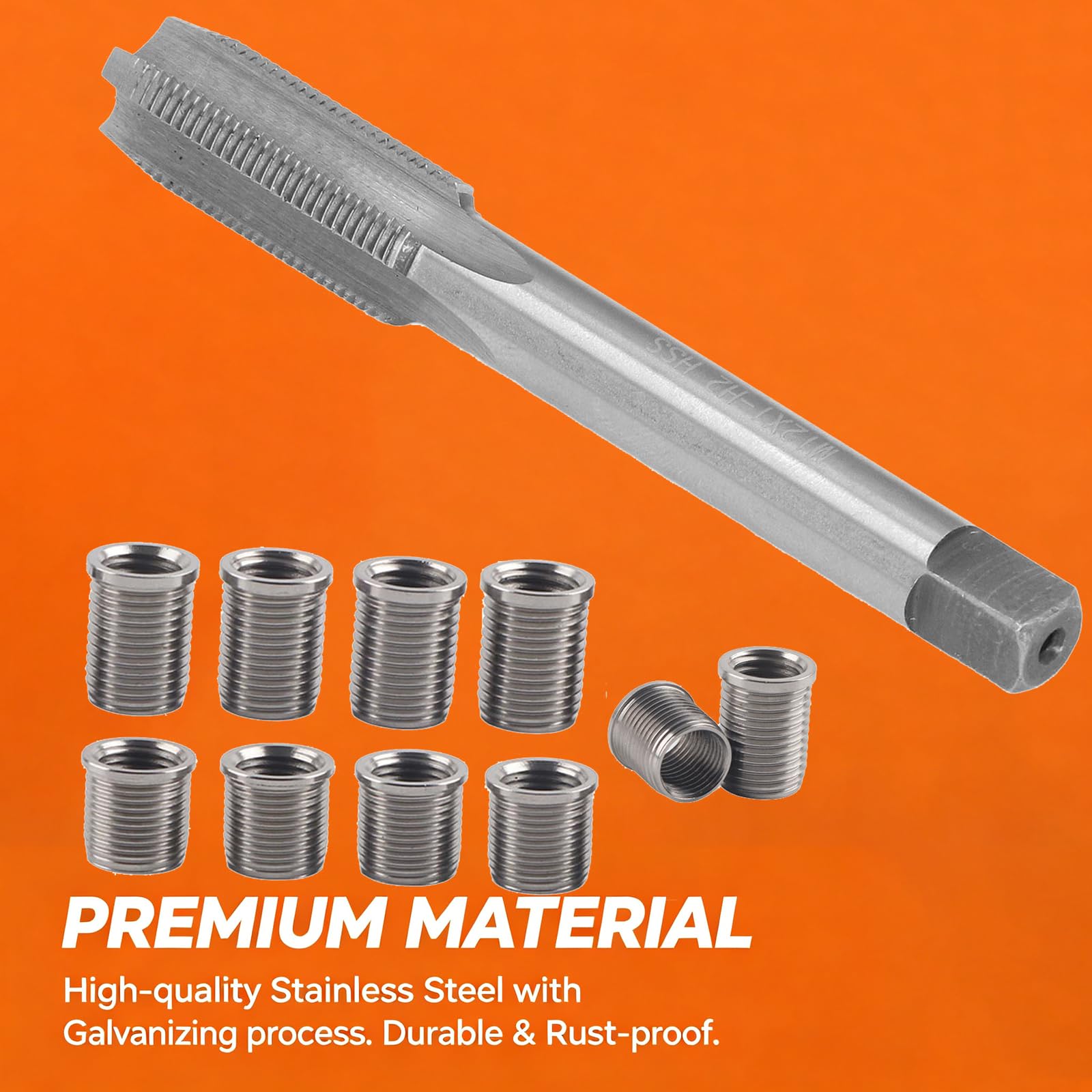 Espusta tool in use on a cylinder head demonstrating quick thread restoration