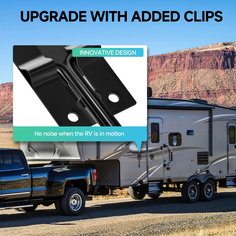 ESUDNT close-up of integrated anti-roll clip reducing latch vibration