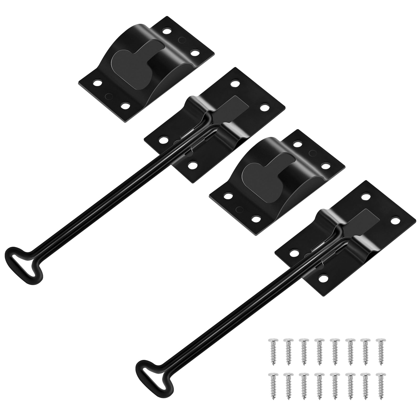 ESUDNT front view of two black T-style door holders showing secure hold