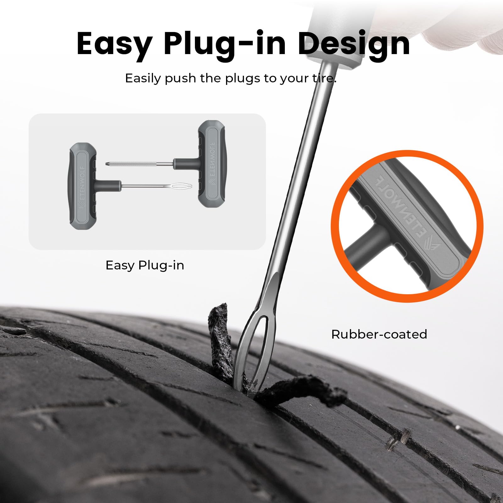 ETENWOLF array of 0.14 and 0.18 inch plugs demonstrating size options for varied punctures