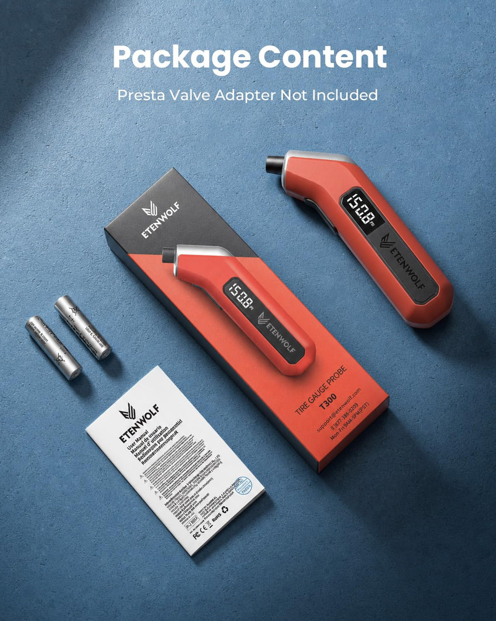 ETENWOLF T300 used on roadside tire showing quick accurate pressure check