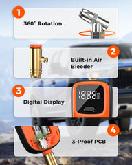 ETENWOLF T600 bleeder button detail allowing controlled pressure release while attached