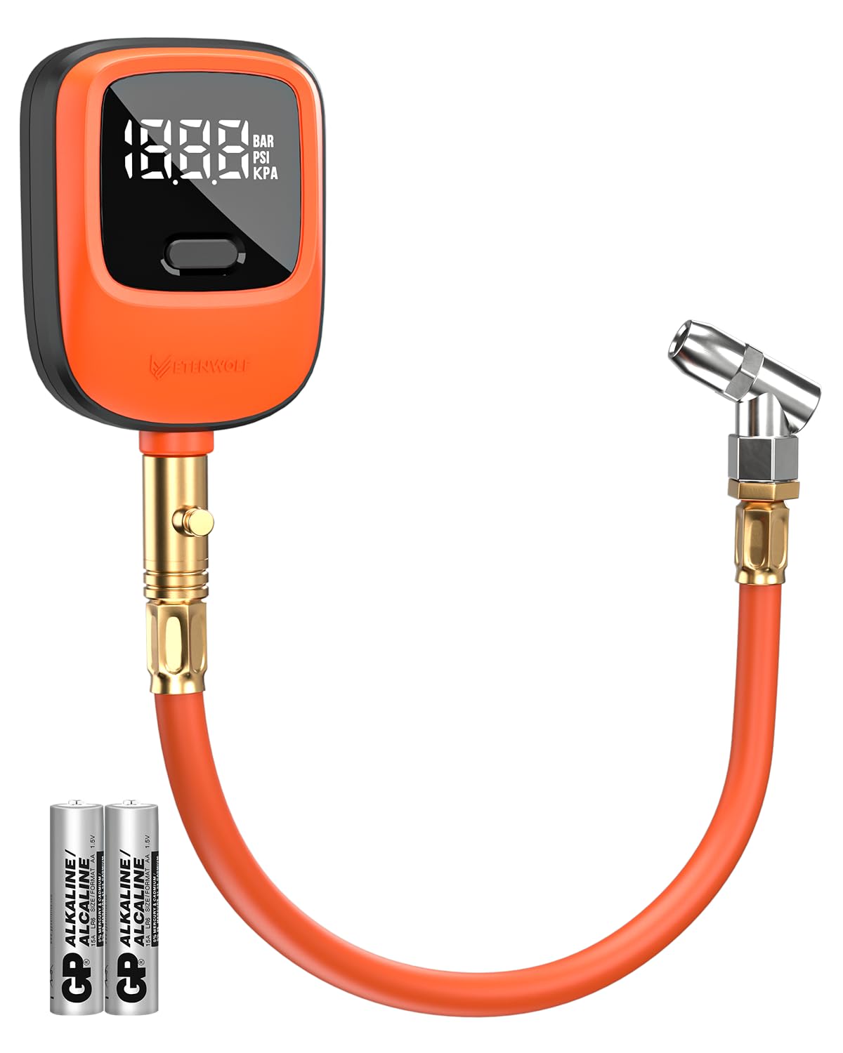ETENWOLF T600 front view showing orange housing and easy-read display for quick checks