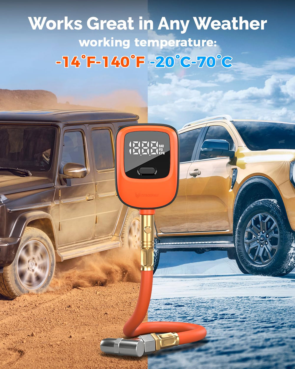 ETENWOLF T600 held in hand to show compact size and ergonomic grip for roadside use