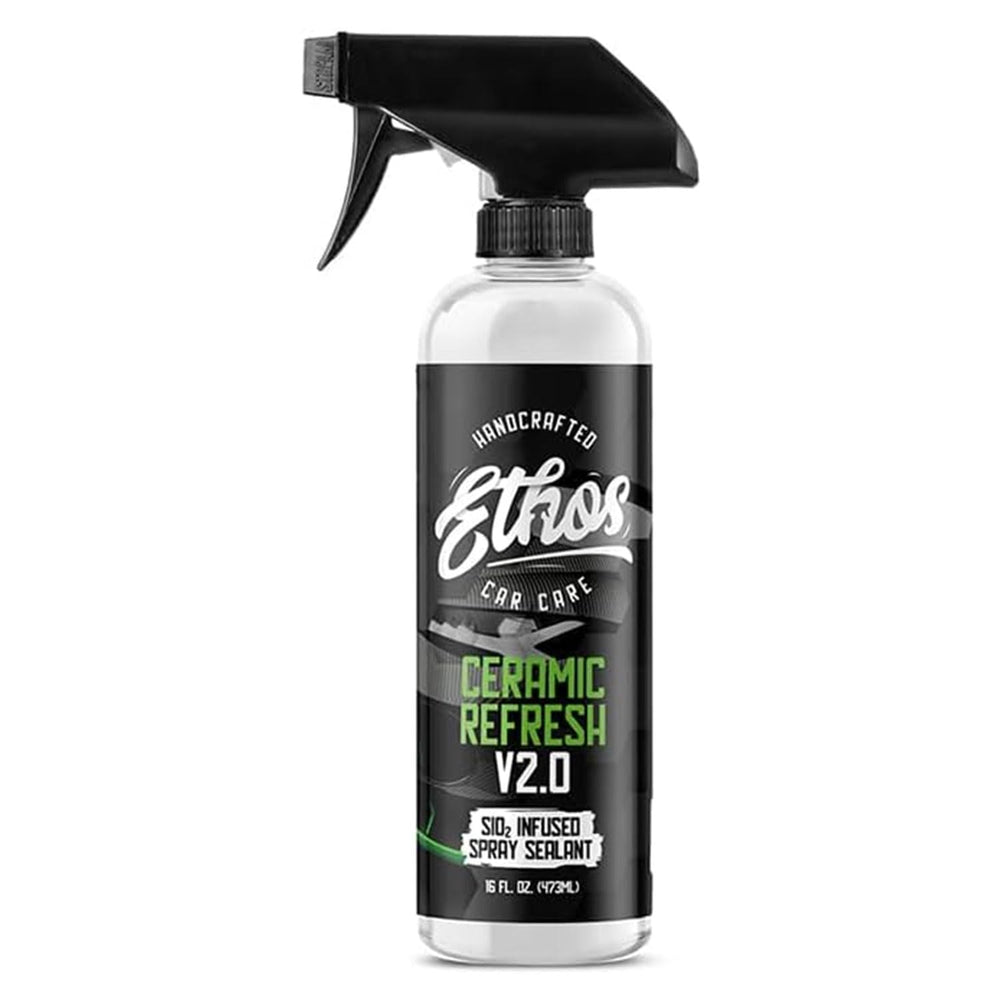 Ethos Handcrafted Car Care front packaging showing product identity and convenience