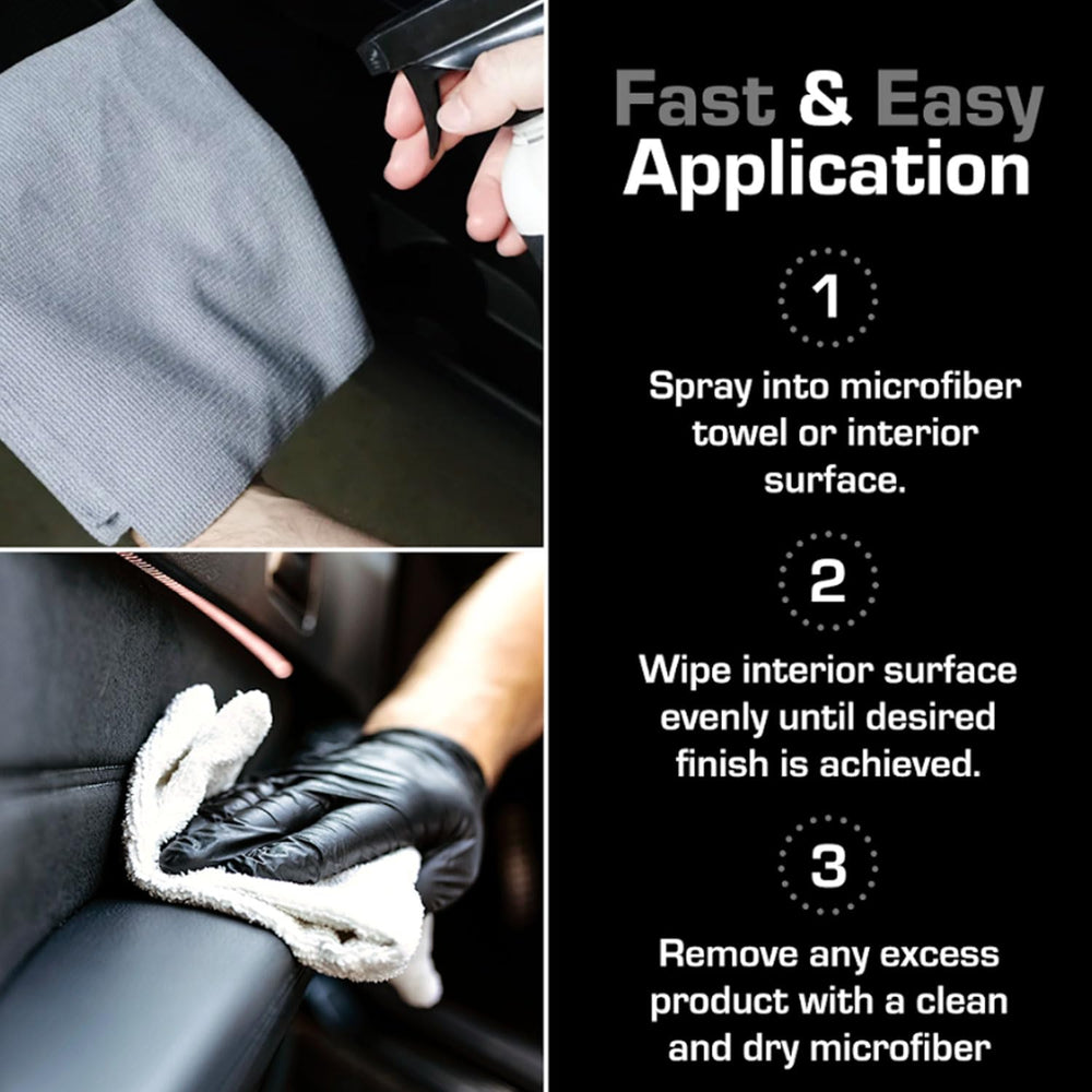Ethos Handcrafted Car Care used in a clean car cabin delivering fresh coconut scent