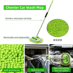ETOUPA chenille mop head close-up shows plush fibers trapping dirt for gentle cleaning